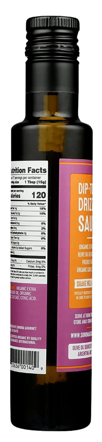 Organic Extra Virgin Olive Oil Sauteed Garlic