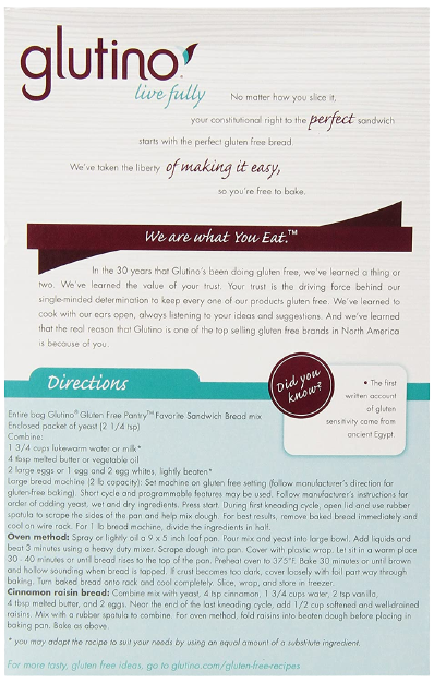 Gluten Free Pantry Favorite Sandwich Bread