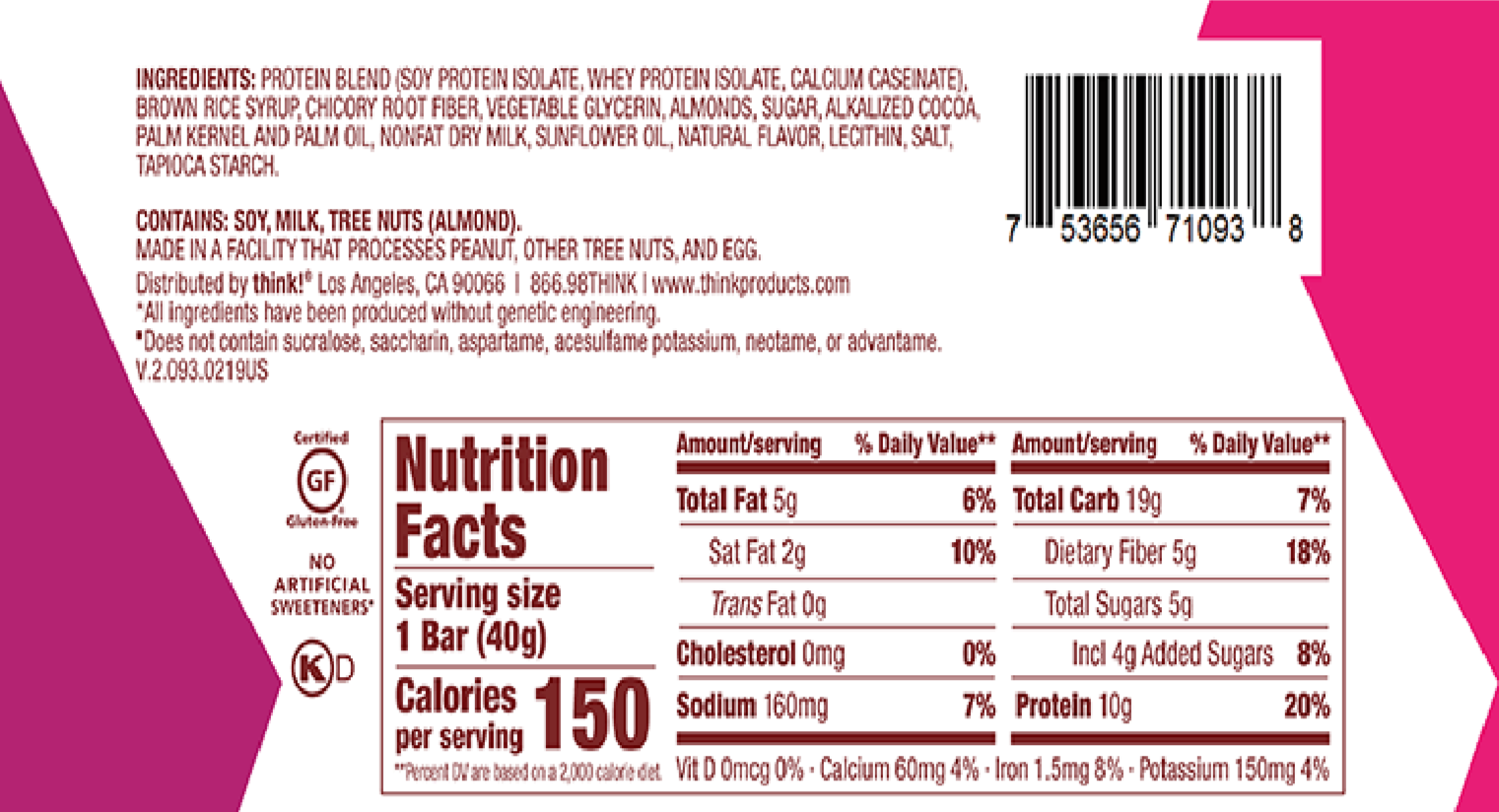 Bar Protein Chocolate Almond Brownie