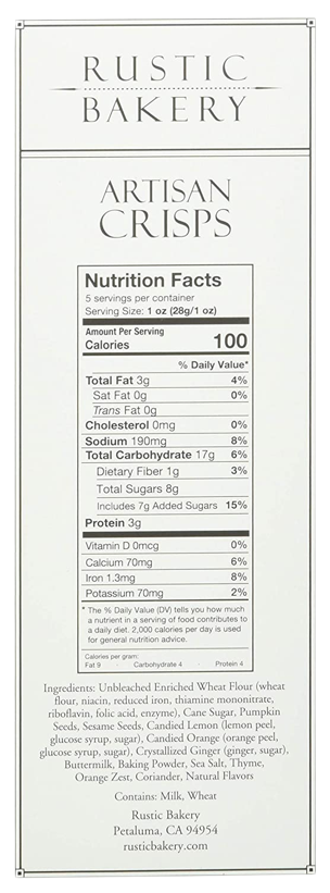 Citrus, Ginger & Thyme Artisan Crisps