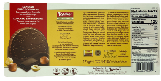 Tortina Dark Hazelnut Cookie