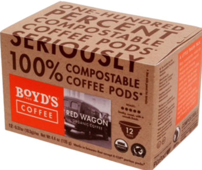 Red Wagon Organic Coffee 100% Compostable Coffee Pods 12 Ct