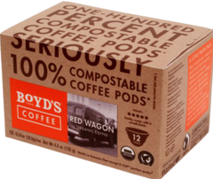 Red Wagon Organic Coffee 100% Compostable Coffee Pods 12 Ct