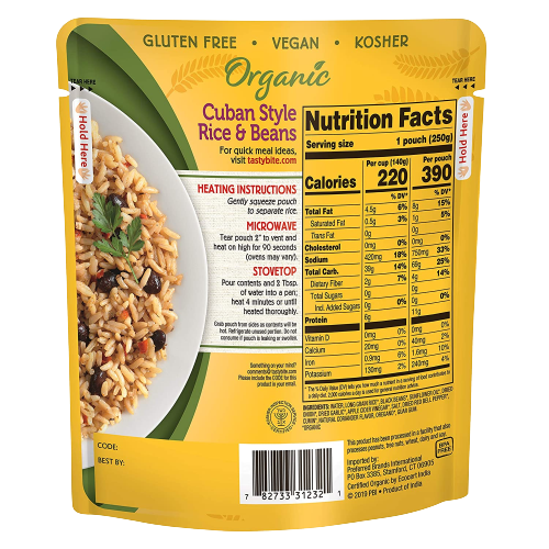 Organic Cuban Style Rice & Beans (6 Pack)