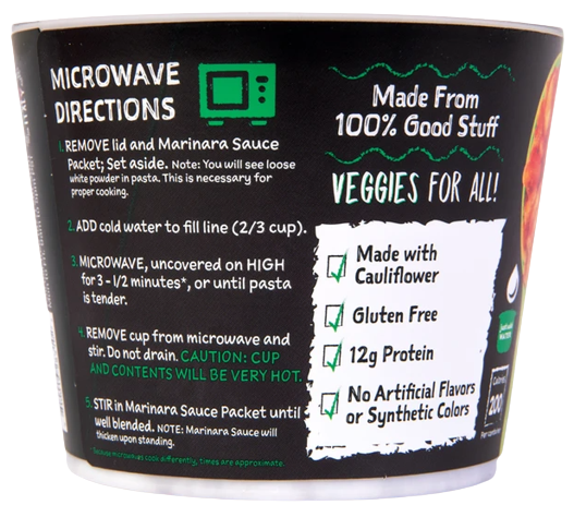 Marinara Pasta Cup Made With Cauliflower