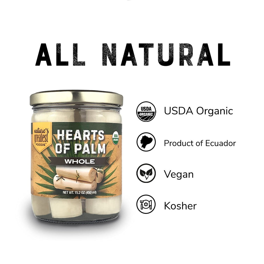 Organic Whole Hearts Of Palm