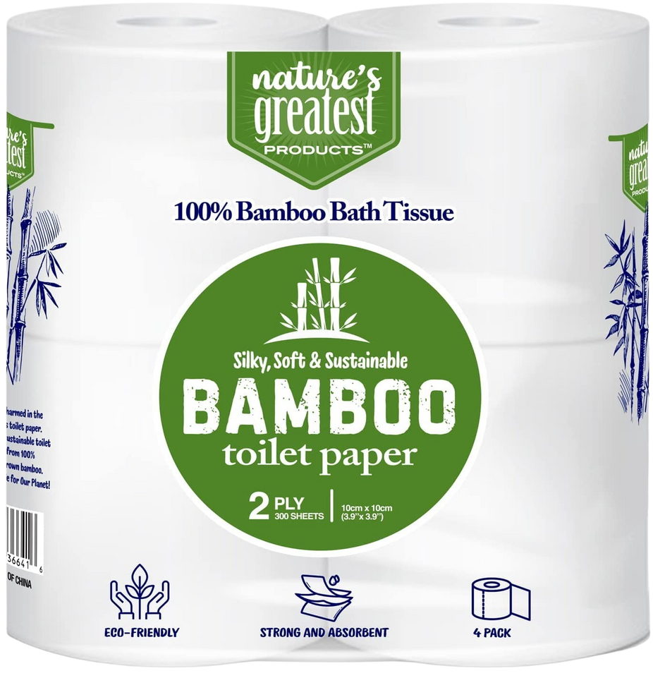 100% Bamboo & Sugarcane Bath Tissue 300 Sheets 2 Ply (4 CT)