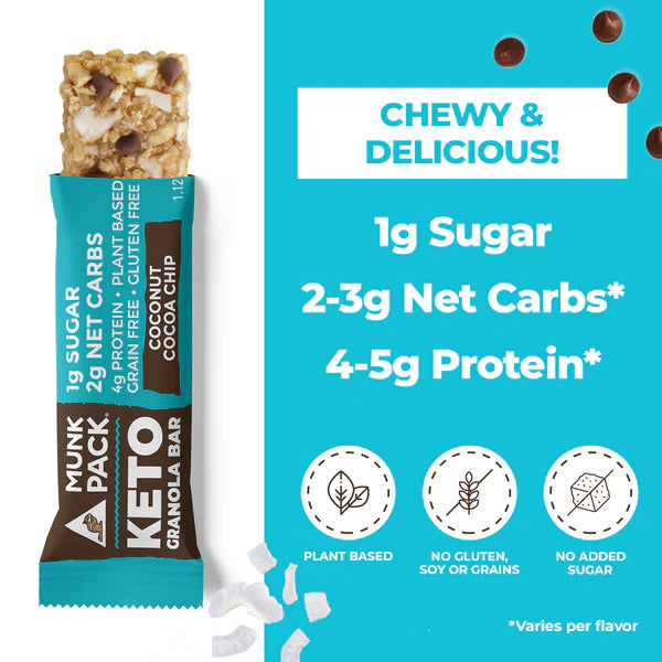 Keto Coconut Cocoa Chip Granola Bar (12 Pack)
