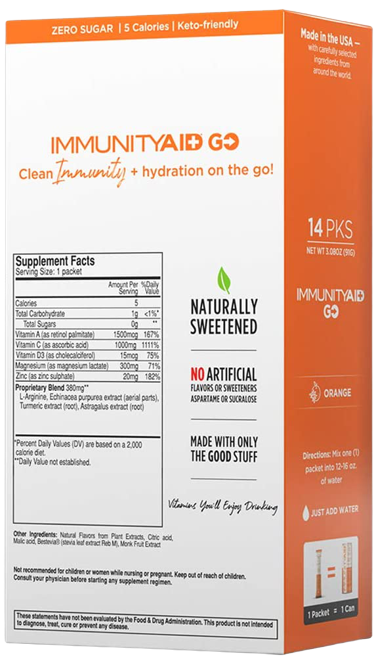 Orange Immunity-Aid Drink Mix 14Pk