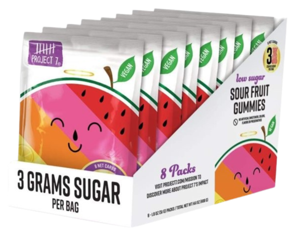 Sour Fruit Gummies Low Sugar (8 Pack Case)