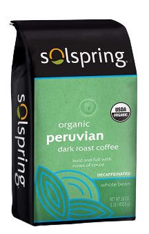 1LB  Decaf Whole Bean Peruvian Dark Roast