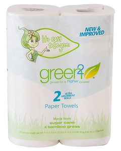 Sugar Cane & Bamboo Grass Paper Towels (2 Pack)