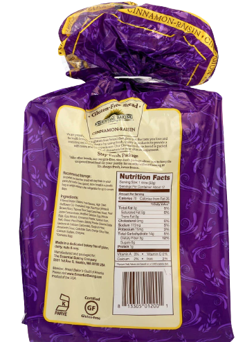 Bread Cinnamon Raisin Sliced Gf