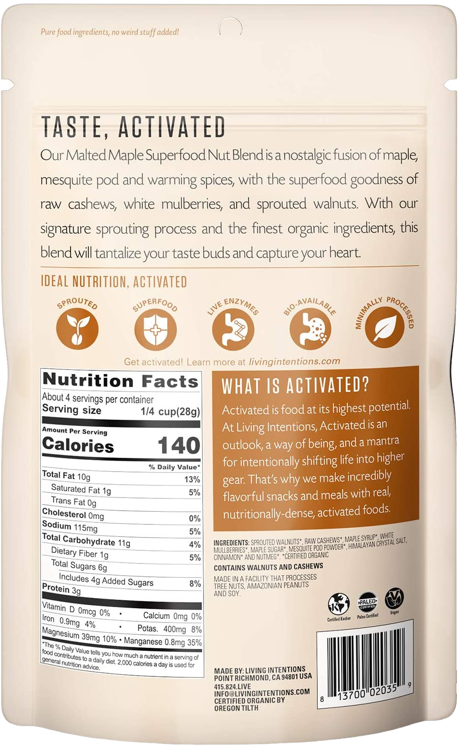 Malted Maple Superfood Nut Blend