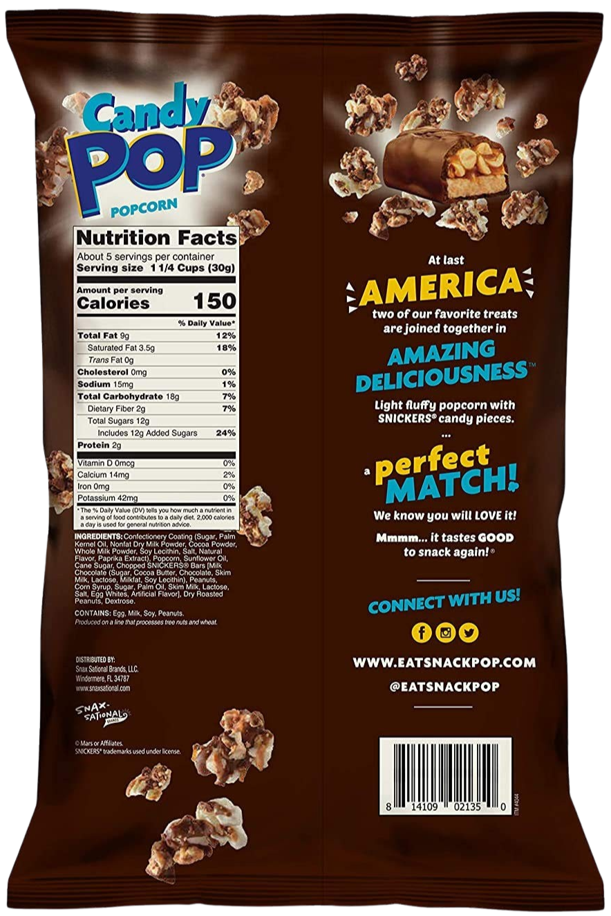 Snickers Candy Pop Popcorn