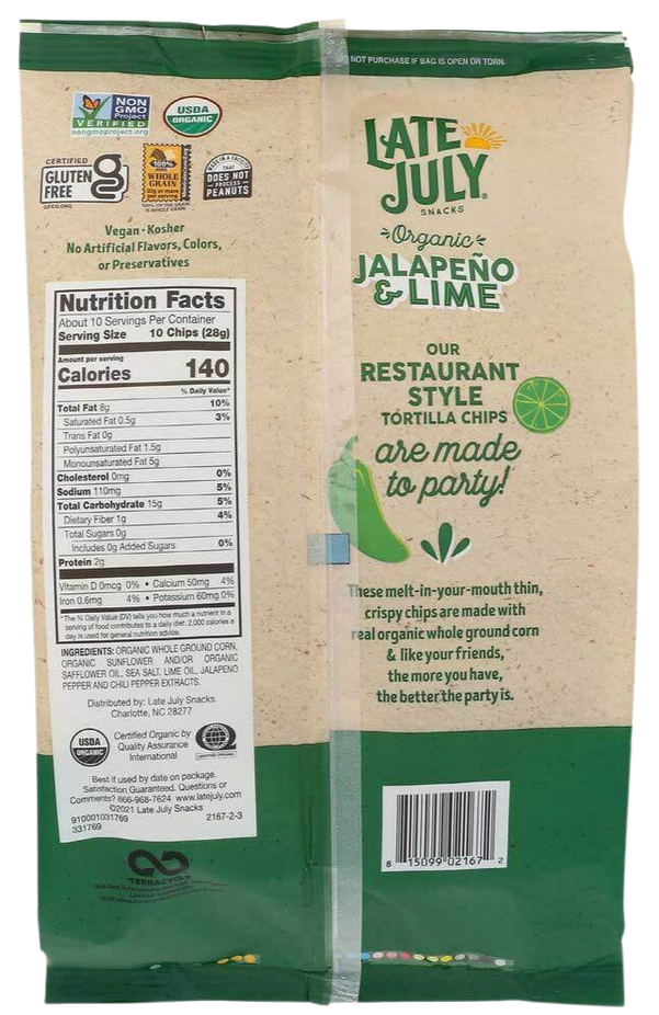 Organic Jalapeno + Lime Thin & Crispy Tortilla Chips