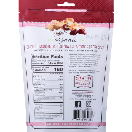 Organic Coconut Snacks With Cranberries