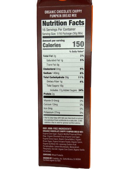 Mix Chocolate Chip Pumpkin Bread