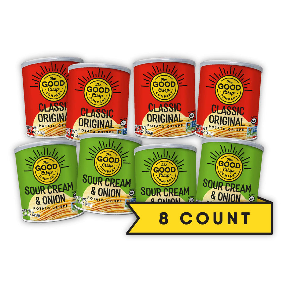 Potato Crisp Original and Sour Cream & Onion Variety Pack (8 Pack)