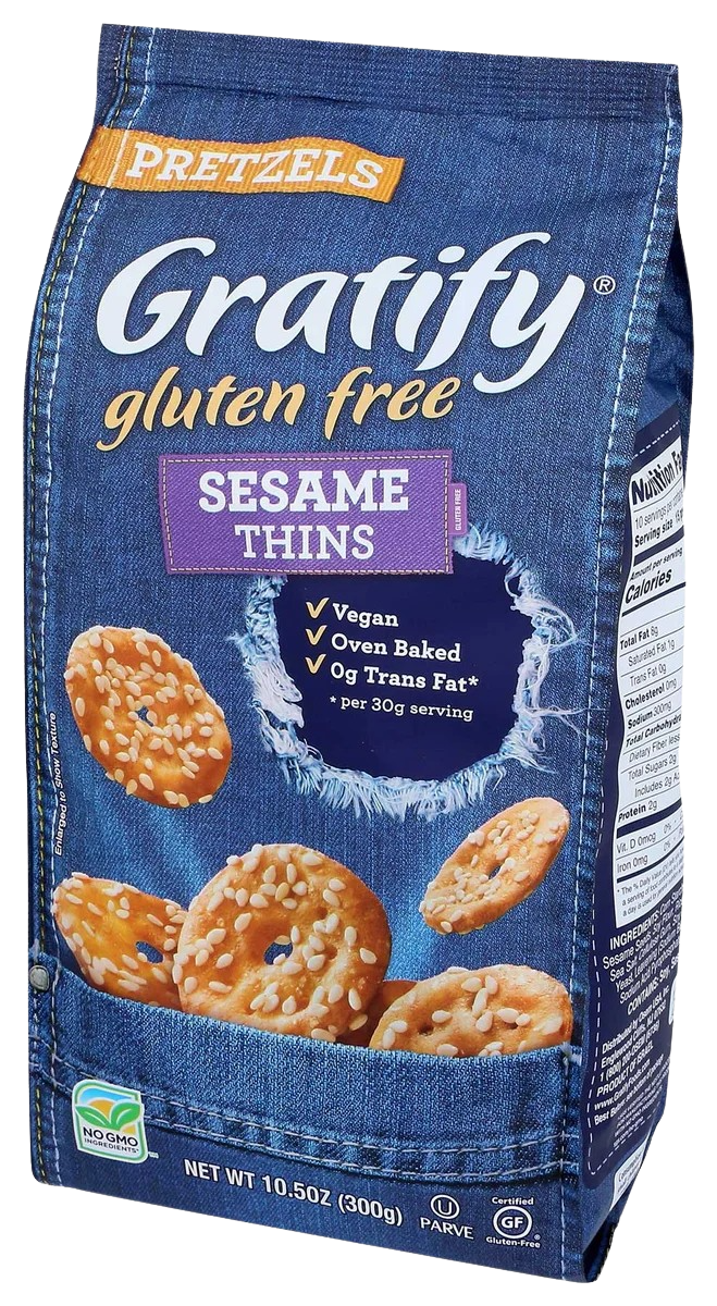 Gluten Free Sesame Thin Pretzel