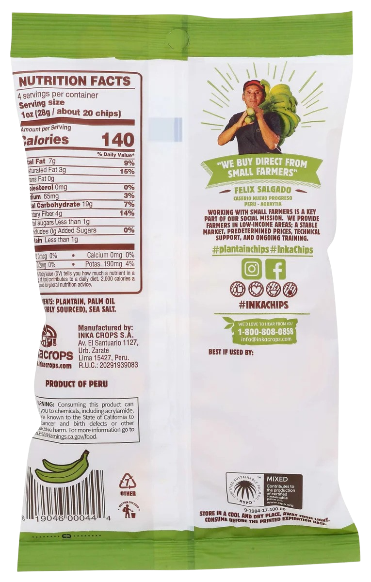 Roasted Plantain Sea Salt Chips (12 Pack)