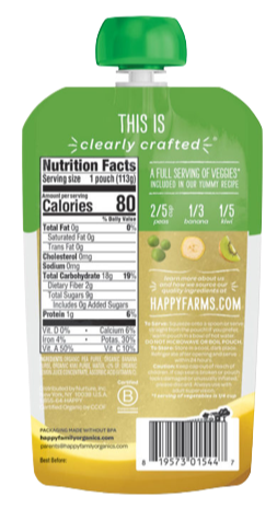 Organics Peas, Bananas & Kiwi Organic Baby Food
