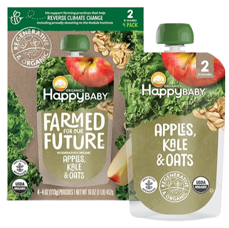 Apple Kale & Oat Stage 2 Baby Food Pouches (4 Pack Case)