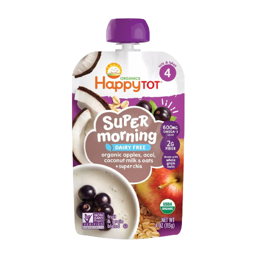 Super Morning Organic Apples, Acai, Coconut Milk, Oats + Super Chia Baby Pouch