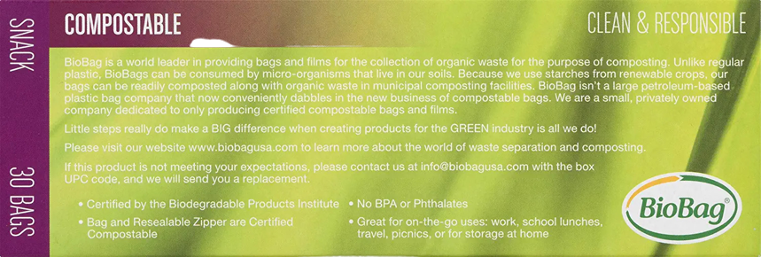 Compostable Resealable Snack Bags (30 Ct)