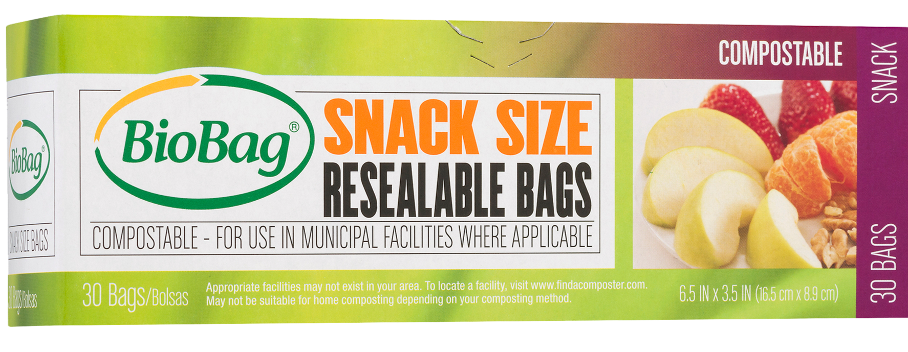 Compostable Resealable Snack Bags (30 Ct)