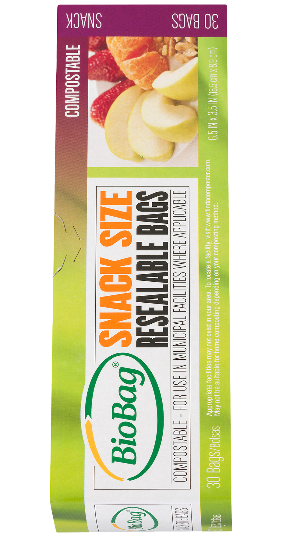 Compostable Resealable Snack Bags (30 Ct)