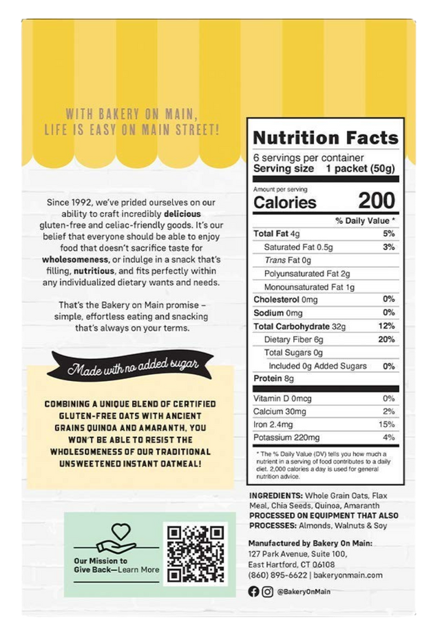 Unsweetened Instant Oatmeal 6 Ct