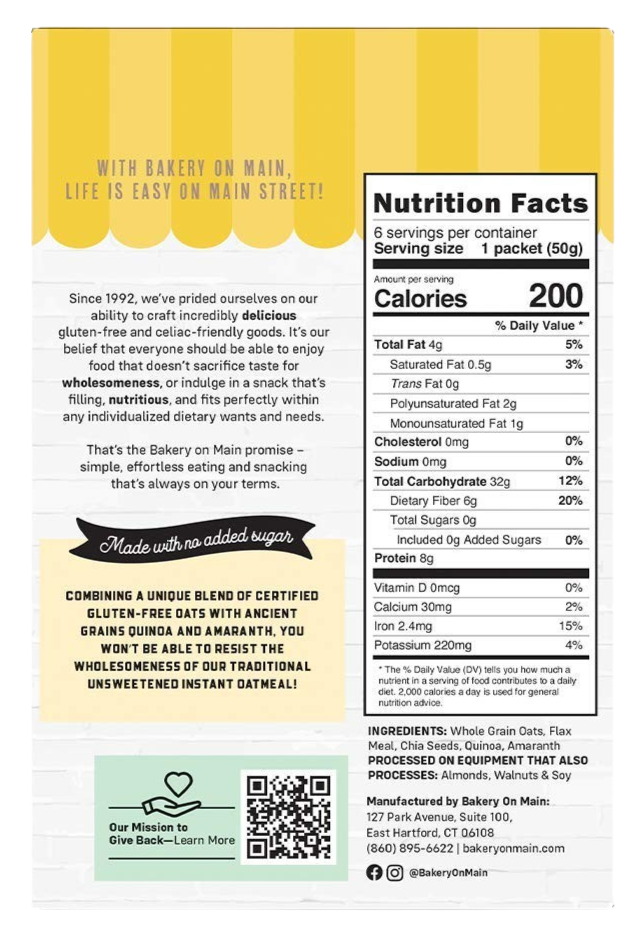 Unsweetened Instant Oatmeal 6 Ct