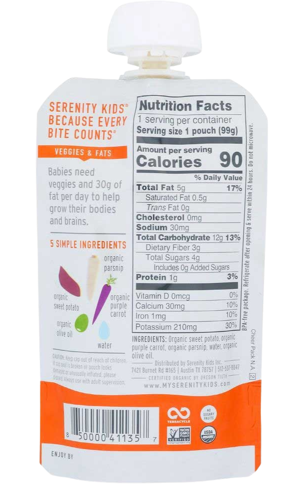 Organic Sweet Potato, Parsnips, Purple Carrot & Olive Oil