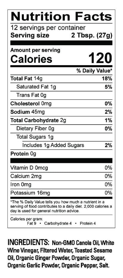 Toasted Sesame Ginger Salad Dressing