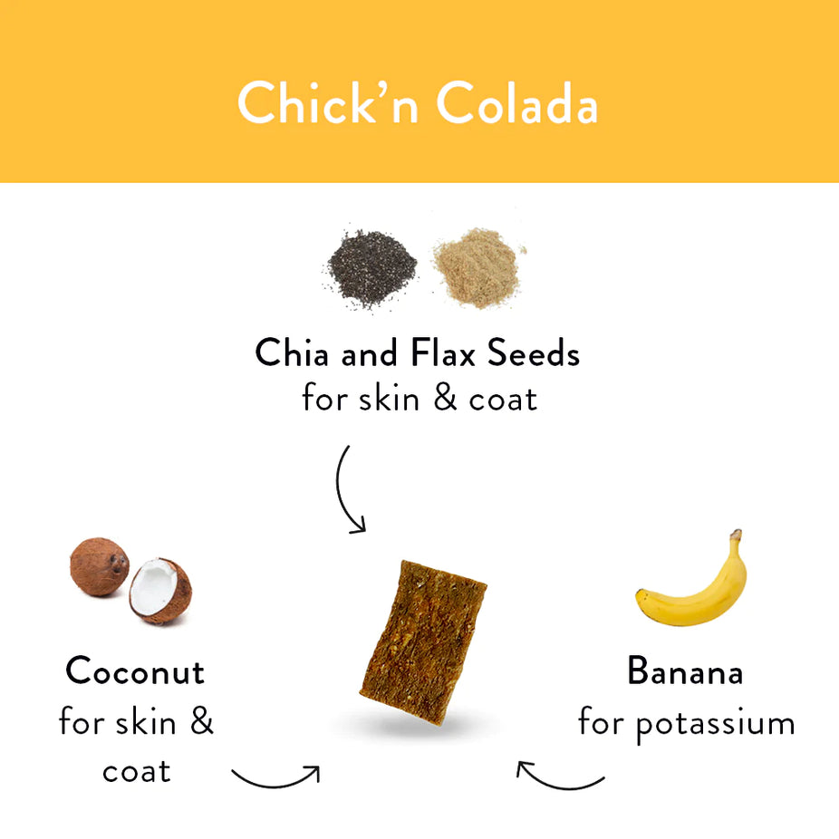 Chicken Colada & Banana Jerky Dog Treats