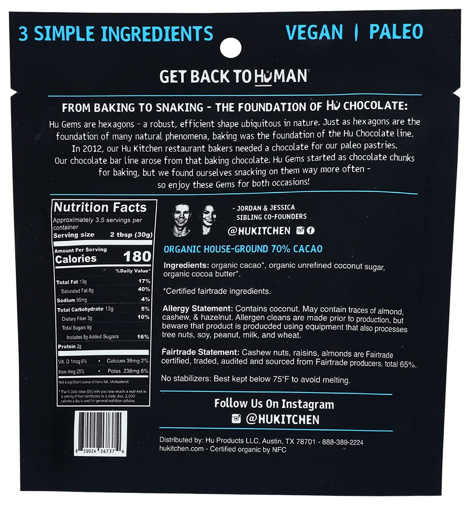 Organic Snacking & Baking Dark Chocolate Gems