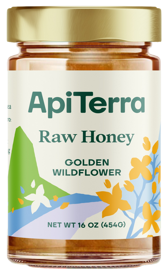 100% Pure Raw Honey Golden Wildflower