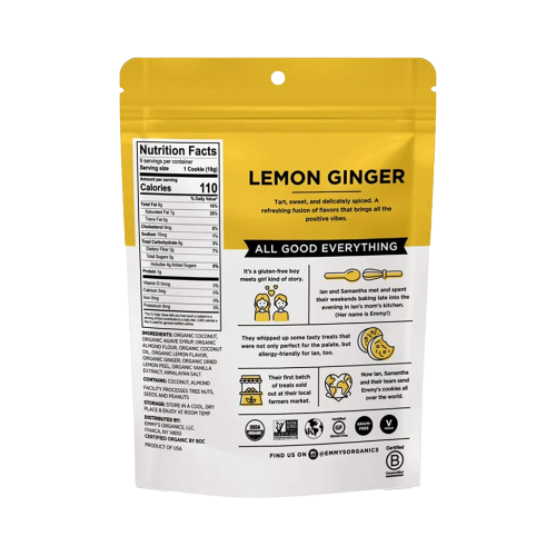 Organic Lemon Ginger Coconut Cookie