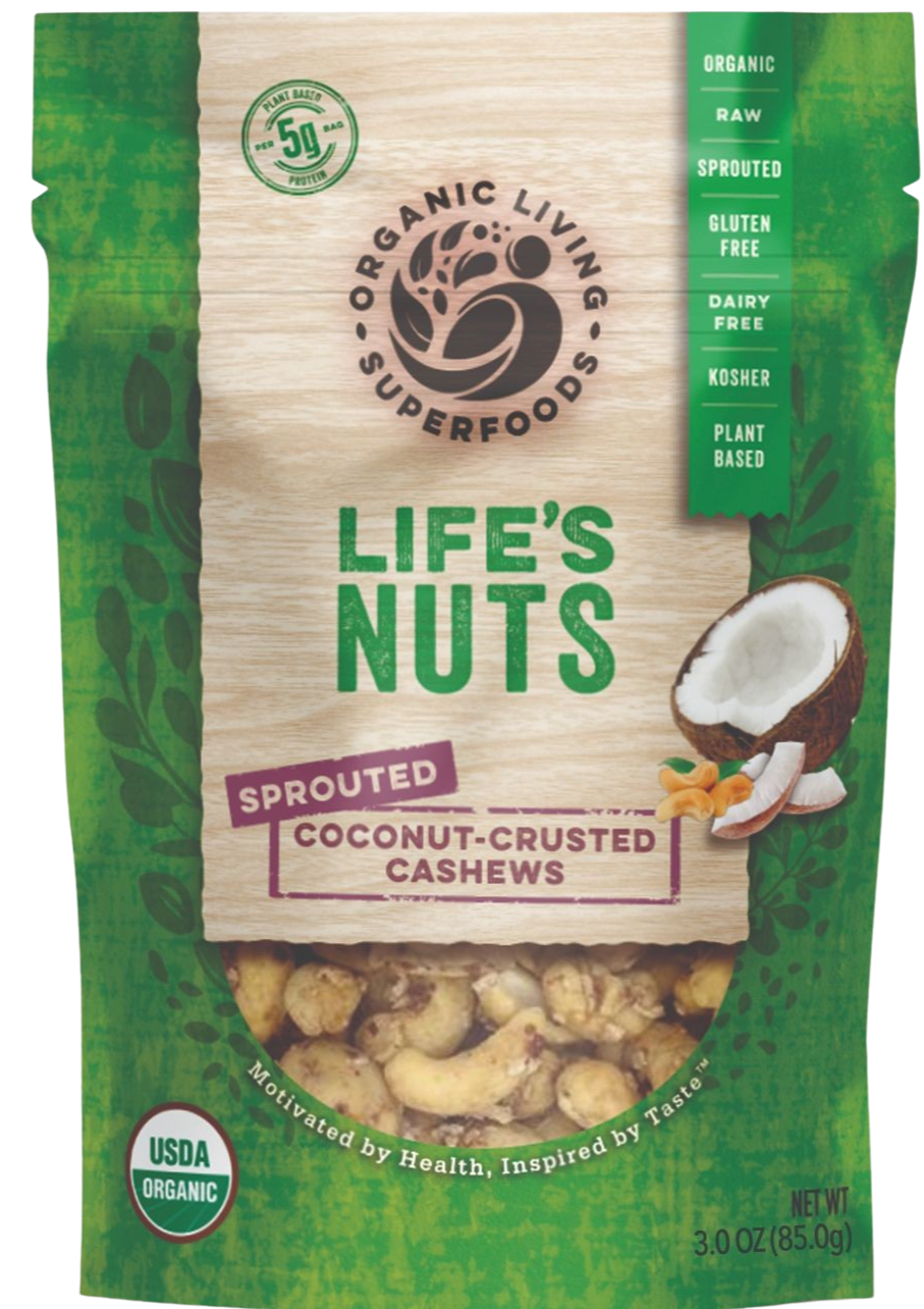 Sprouted Coconut Crusted Cashews
