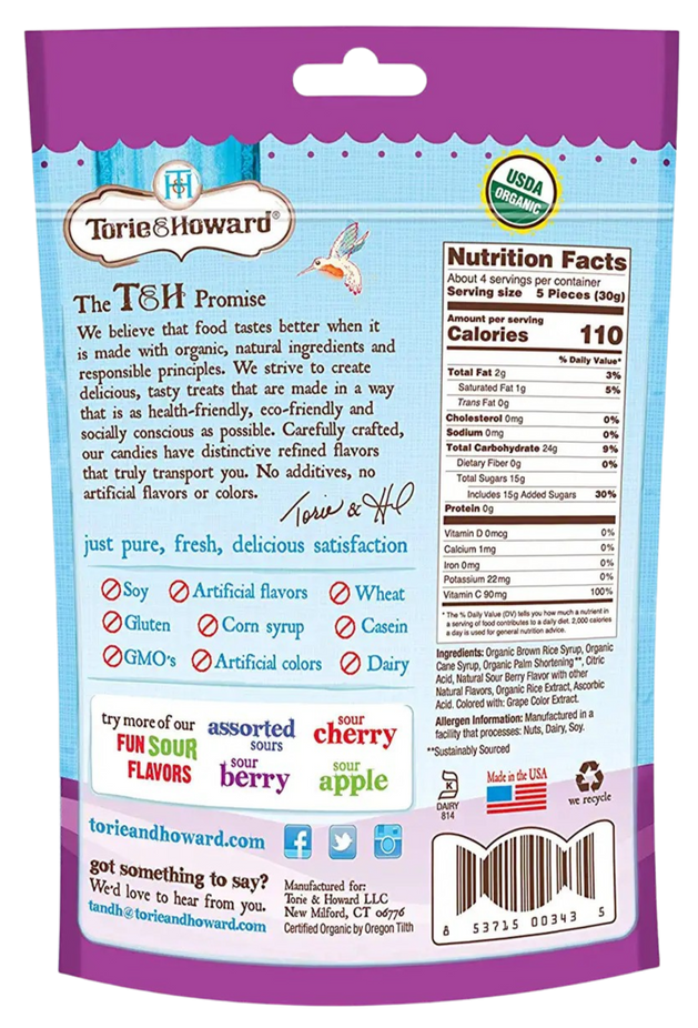 Organic Sour Berry Chewie Fruities