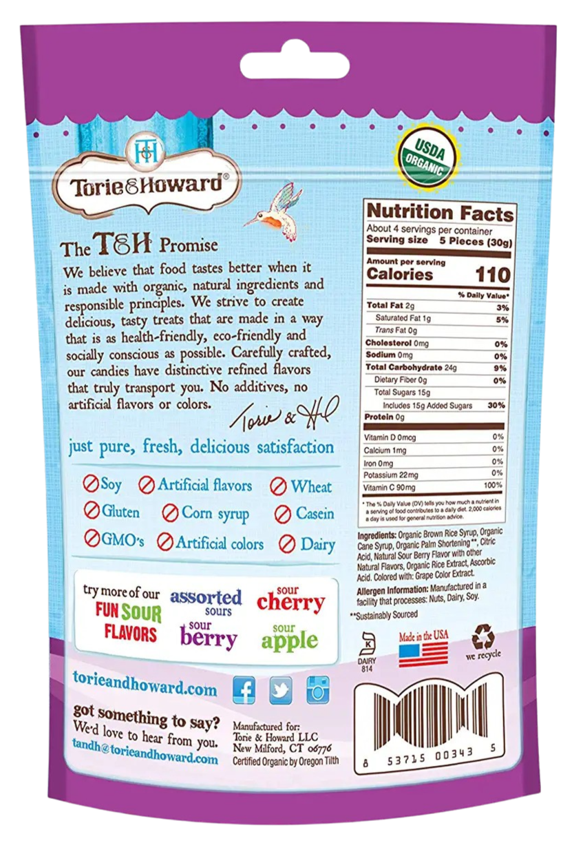 Organic Sour Berry Chewie Fruities