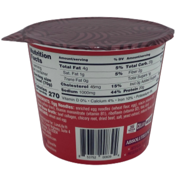 Beef Bone Broth Noodle Cup