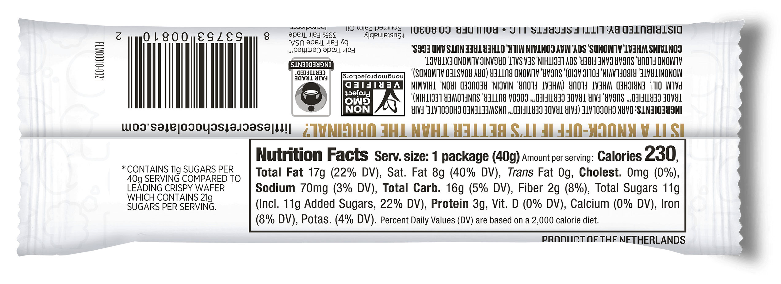 Dark Chocolate Almond Butter Crispy Wafers