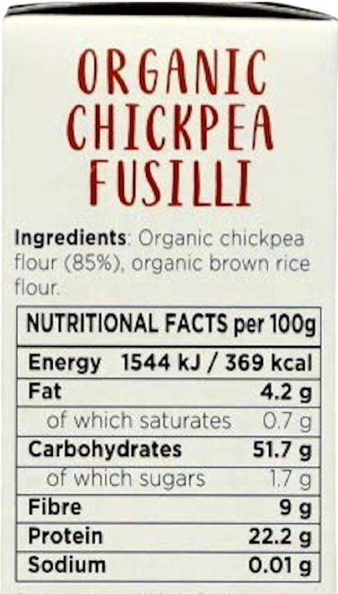 Chickpea Fusilli Pasta