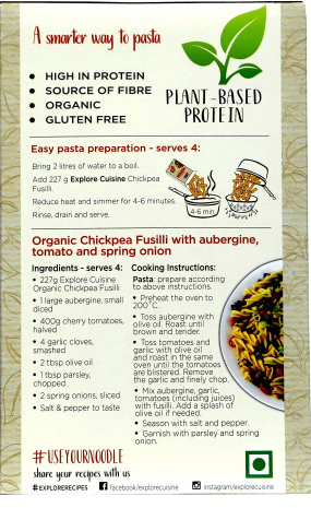 Chickpea Fusilli Pasta