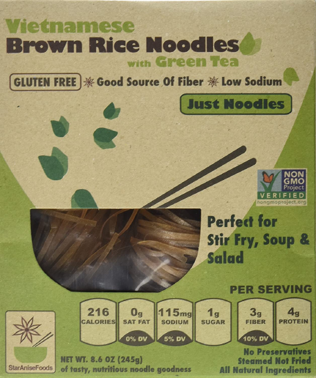 Vietnamese Brown Rice Noodles With Green Tea