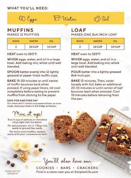 Gluten Free Banana Muffin Mix