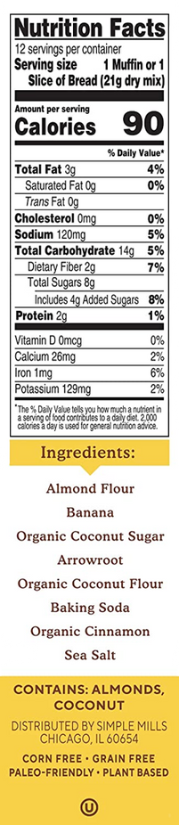 Gluten Free Banana Muffin Mix