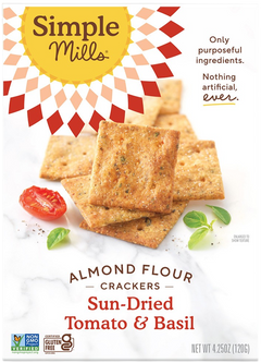 Sundried Tomato & Basil Almond Flour Crackers
